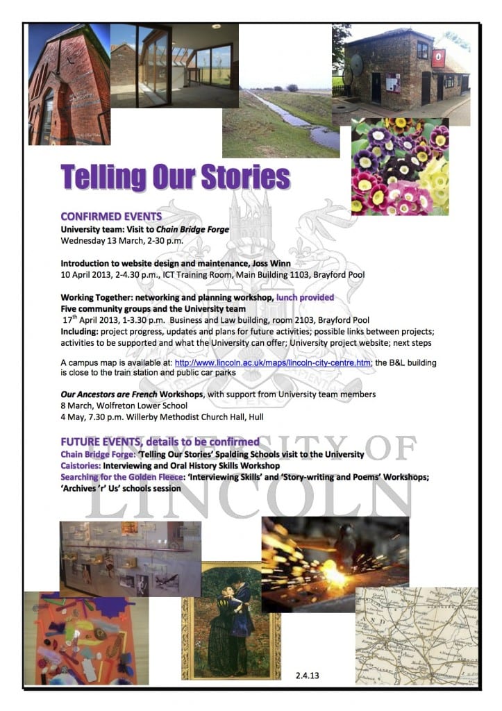Telling Our Stories, summary flyer, March